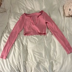 urban outfitters out from under go for gold pink long sleeve top